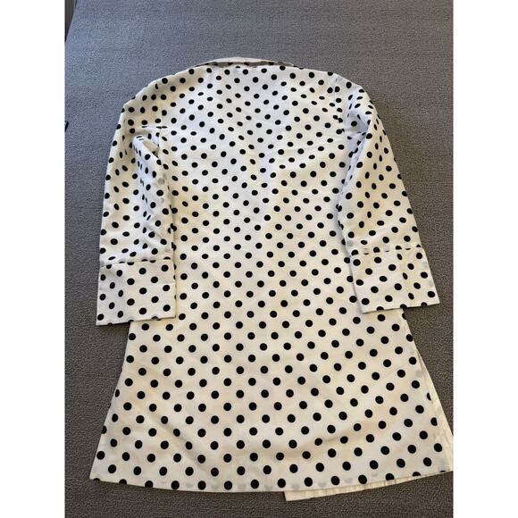 GRACE CHUANG Women's Small Polka Dot Duster Jacket Coat S White Black - Picture 2 of 16